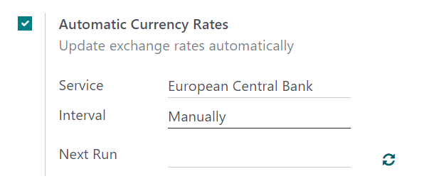 How the main currency feature appears on settings page in SotaERP Accounting.