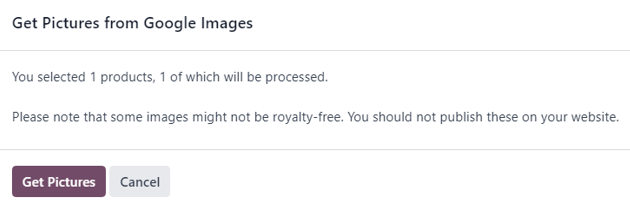 The pop-up that appears in which the user should click Get Picture in SotaERP Sales.