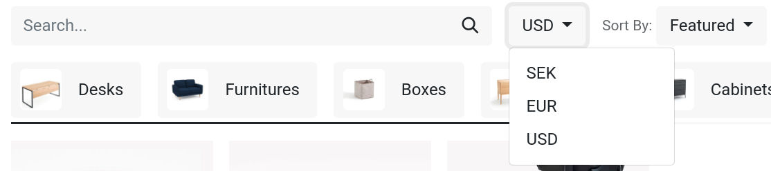 Pricelists selection