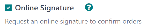 The Online Signature feature option in the Settings of the SotaERP Sales application.